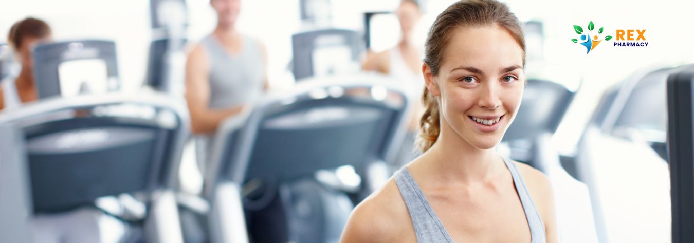 Woman in the gym to support weight management