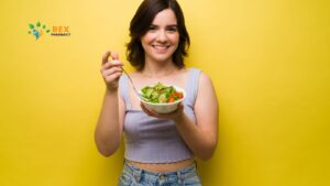 Woman eating a healthy salad